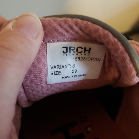 John Richmond Lace Up Leather Logo Tennis Shoe size 39 / US 8 NEW - Picture 4 of 9